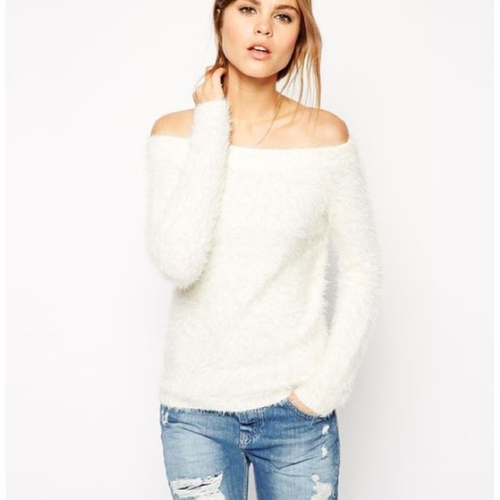 Off the Shoulder Super Fuzzy Sweater